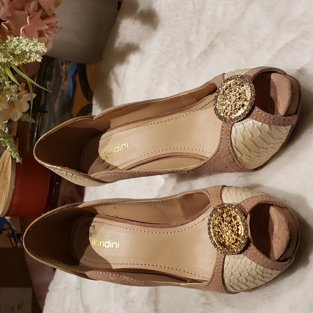 Biondini 9 heels 4.5 beige sway made in Brazil